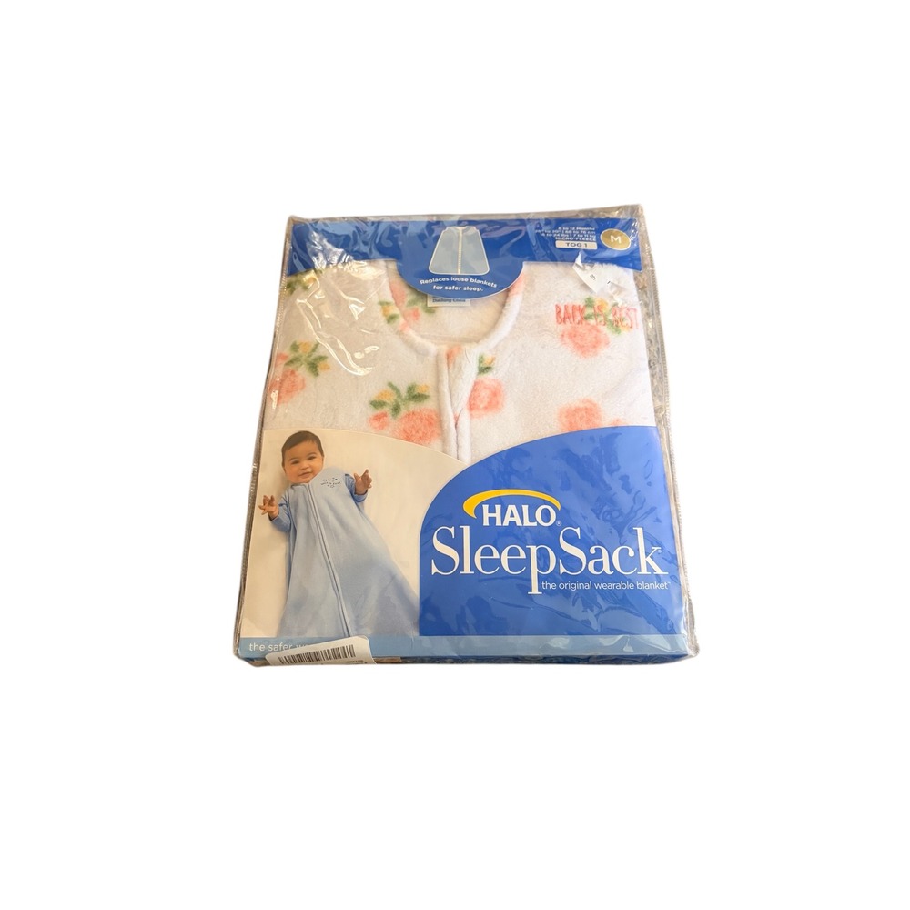 *NWT* HALO SleepSack Micro-Fleece‎ Wearable Blanket, Size Medium, Floral White